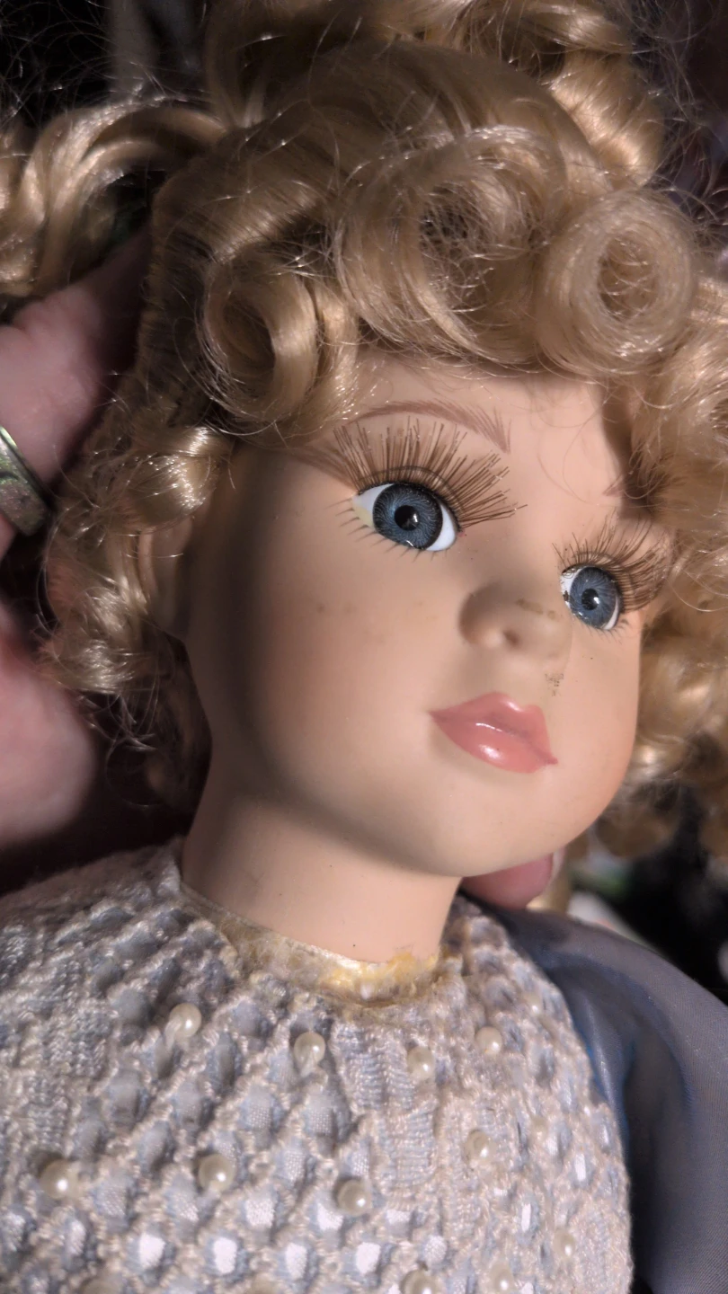Musical Porcelain Doll - with winding music box