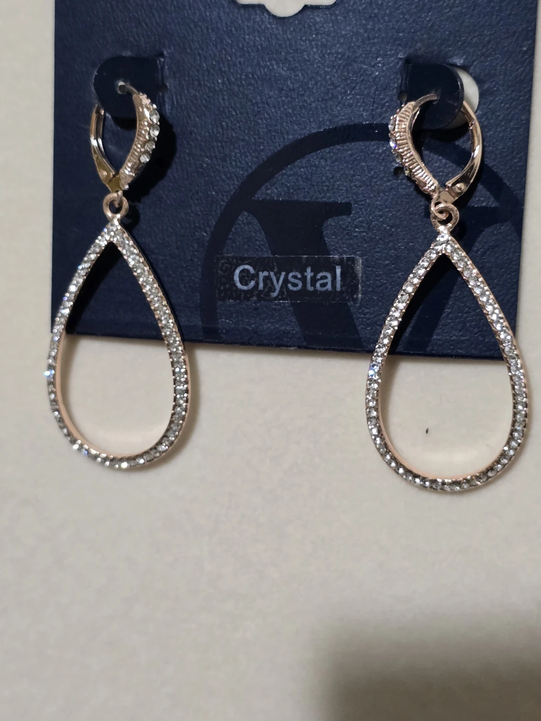 Joan Vass New York Crystal Teardrop Earrings