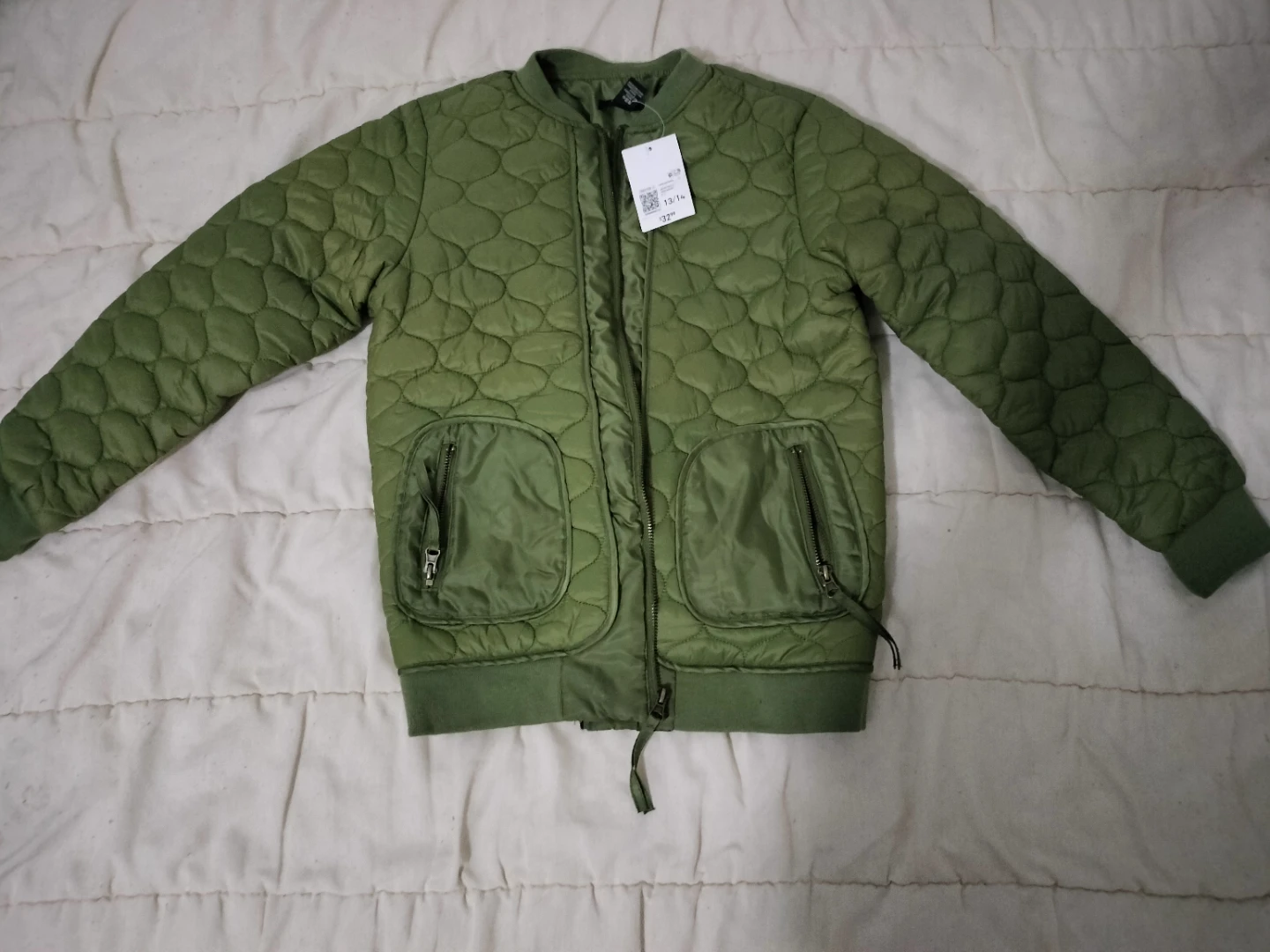 2 quilted  jackets 1) brown & 1) olive green