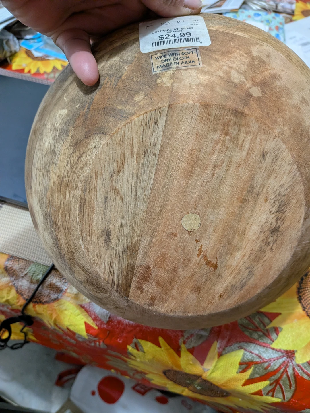 Rustic Wooden Salad Bowl - photo 4