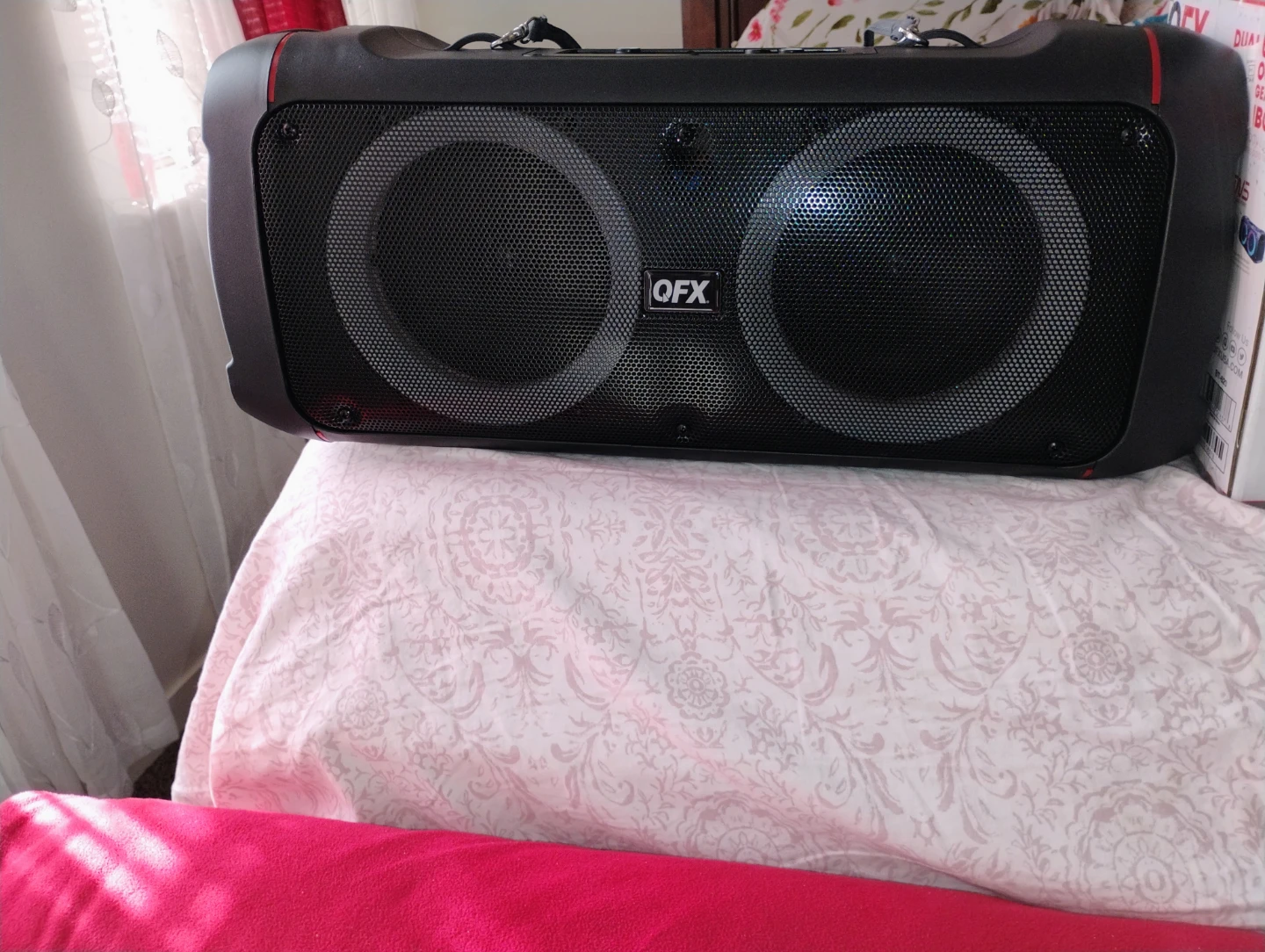 QFX Dual 6.5" Bluetooth Rechargeable Boombox with Party Lights