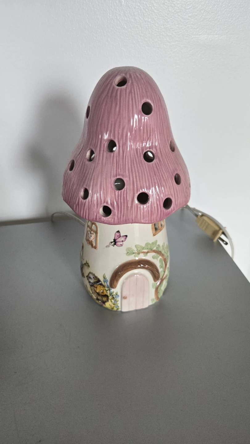 Ceramic Mushroom House Night Light