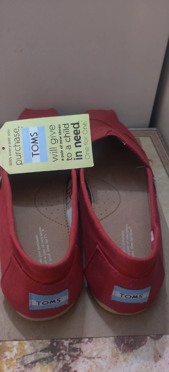 TOMS Red Canvas Slip-On Shoes - photo 2