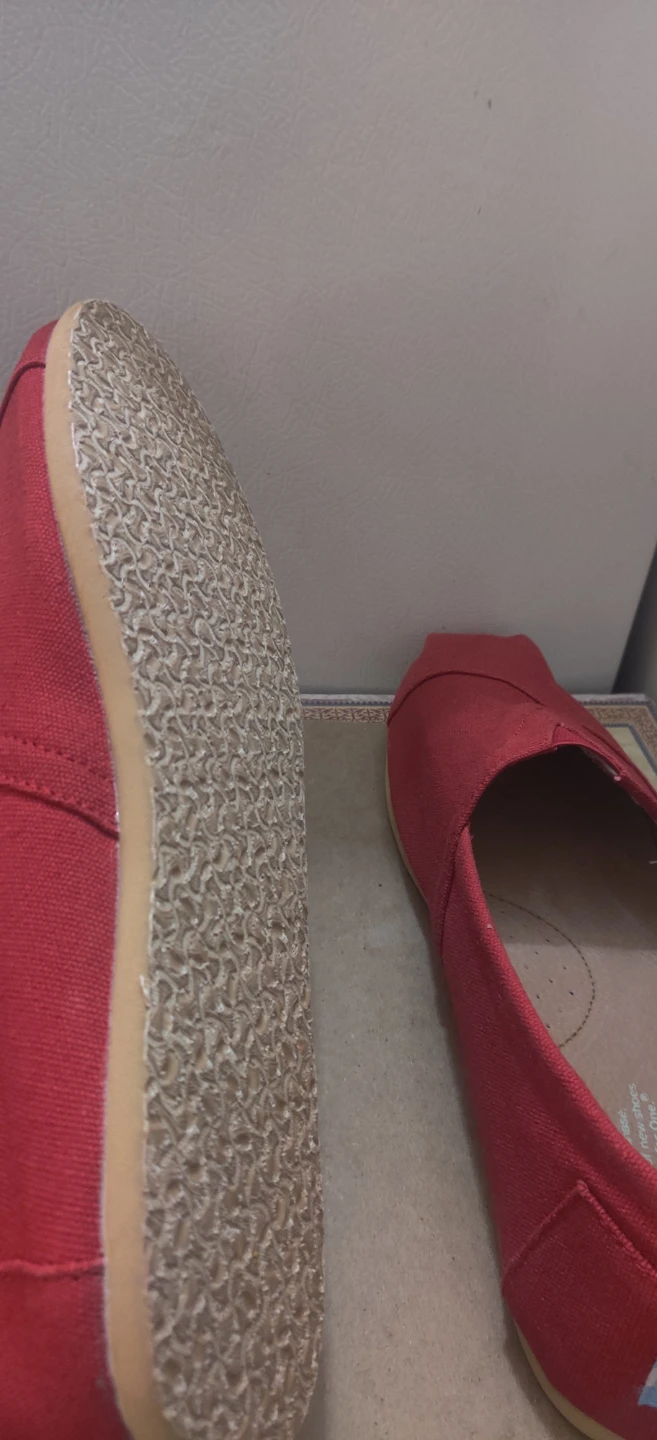 TOMS Red Canvas Slip-On Shoes - photo 4