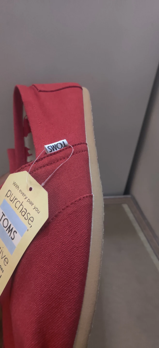 TOMS Red Canvas Slip-On Shoes - photo 5