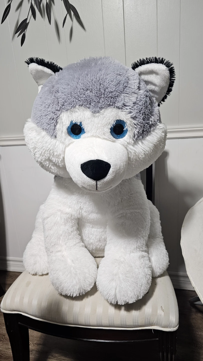 Large Plush Husky Dog Stuffed Animal for Valentines gift