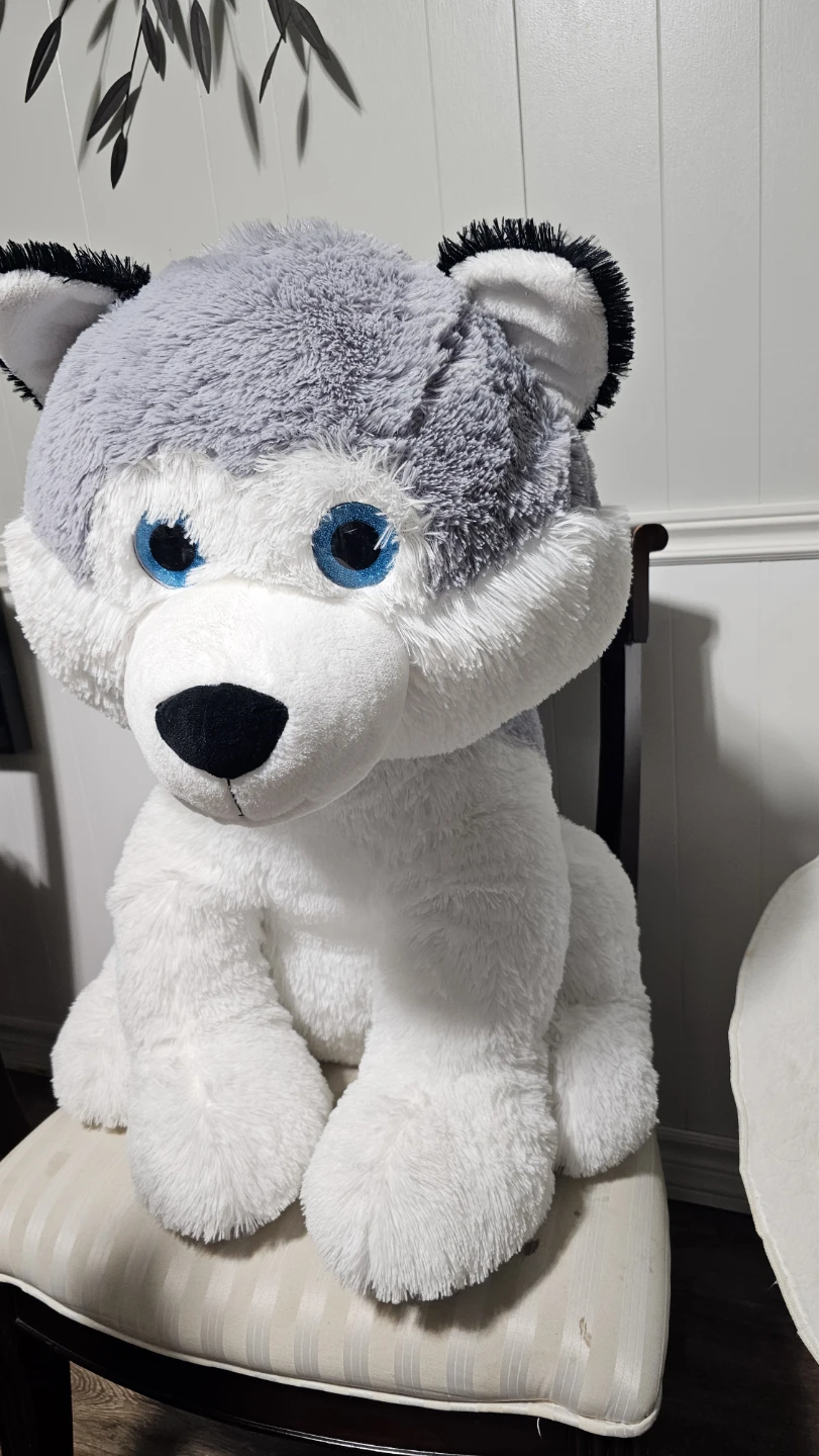 Large Plush Husky Dog Stuffed Animal for Valentines gift - photo 2
