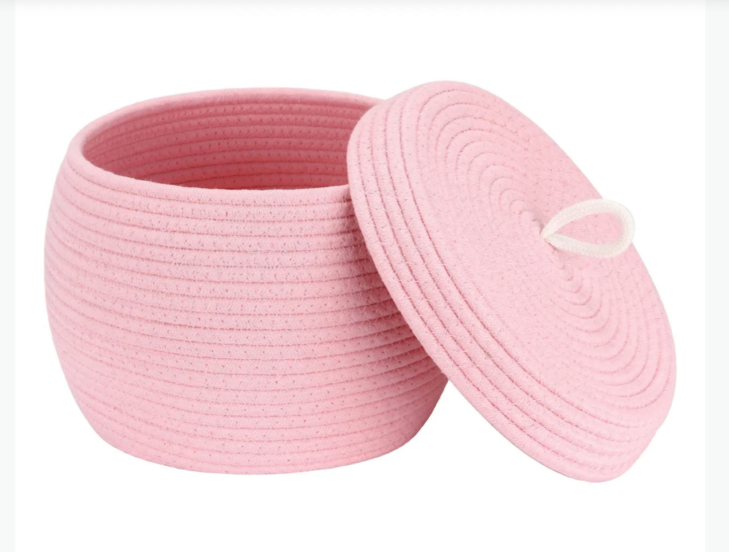 SEATEAM Rope Storage Basket with Lid - Pink