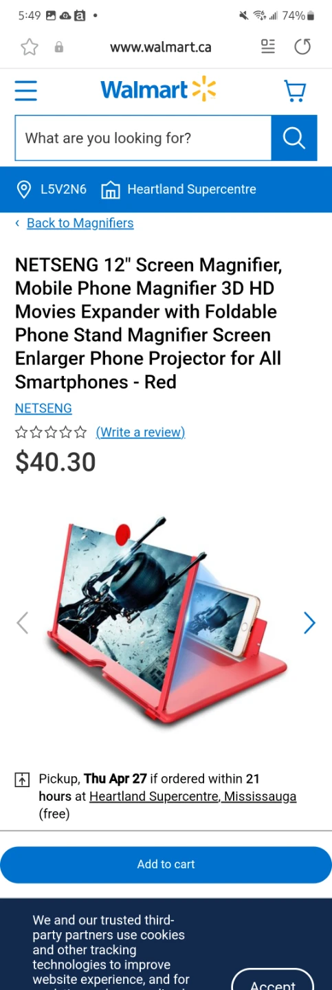 NETSENG 12" Screen Magnifier for Smartphones - Red - photo 2