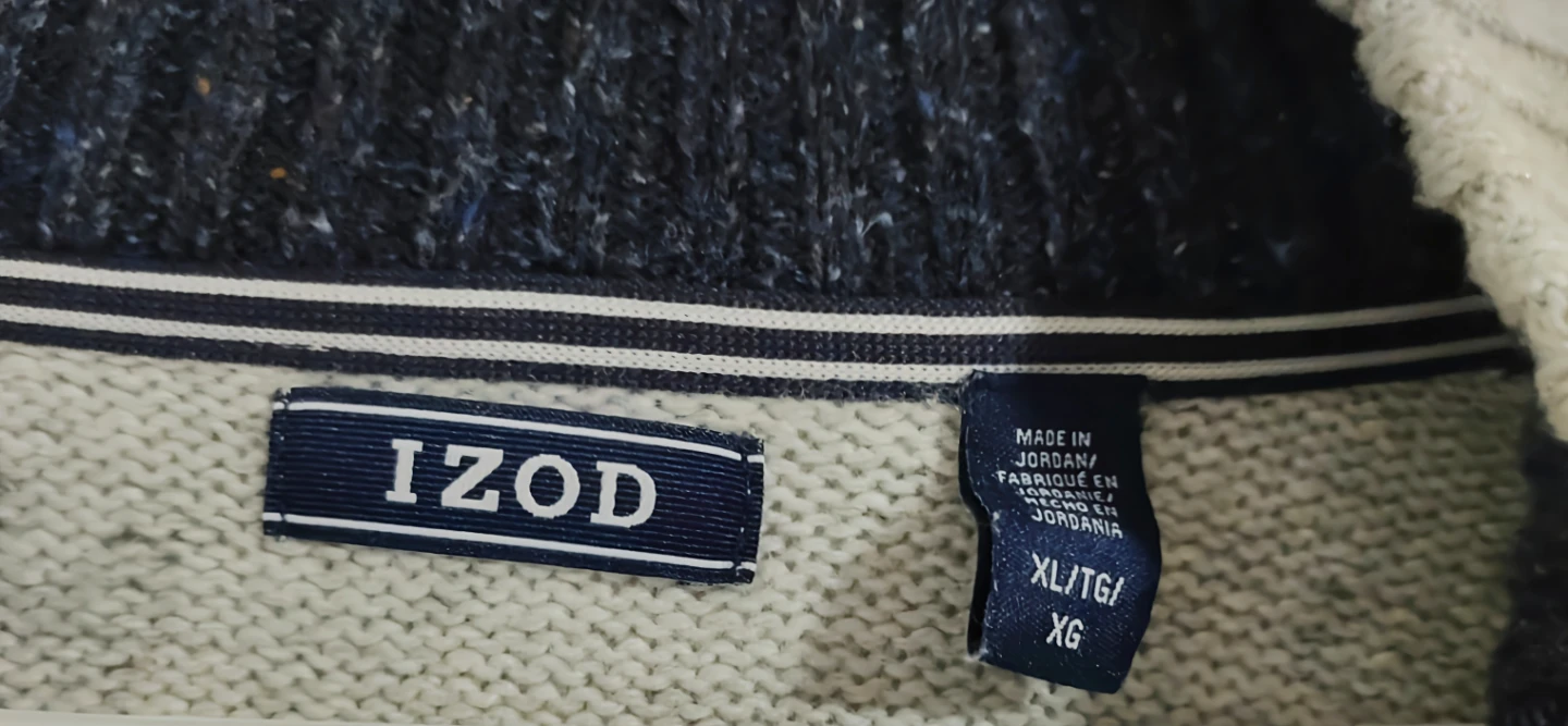 IZOD Men's XL Grey Speckled Button Neck Sweater - photo 2