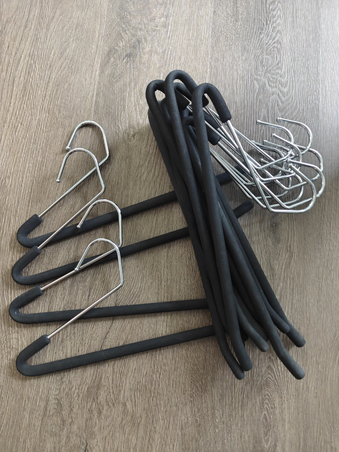 Set of 15 Black Foam Padded Pant Hangers
