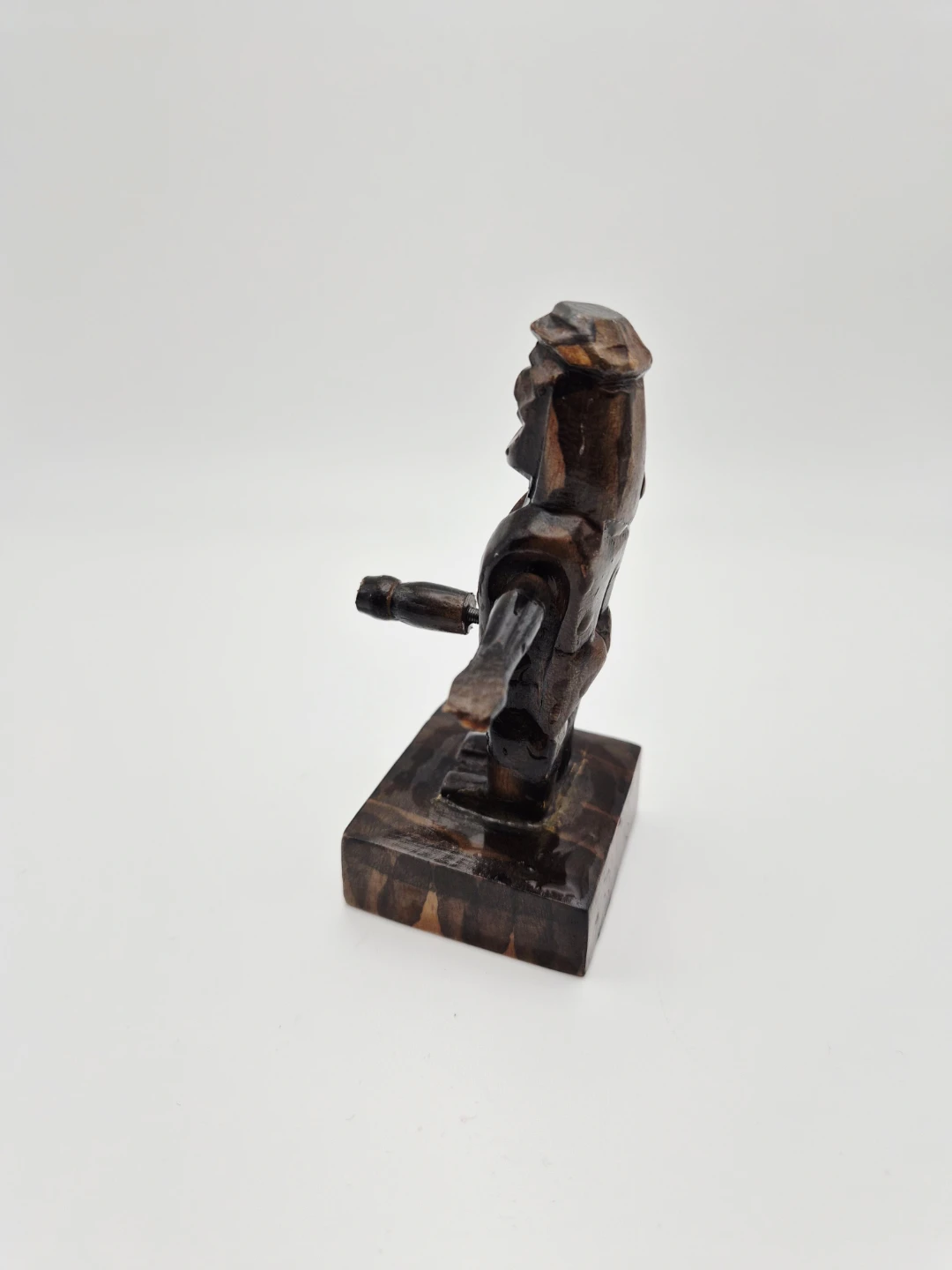 🤣 Wooden Barrel Shaped Container and Figurine - photo 2