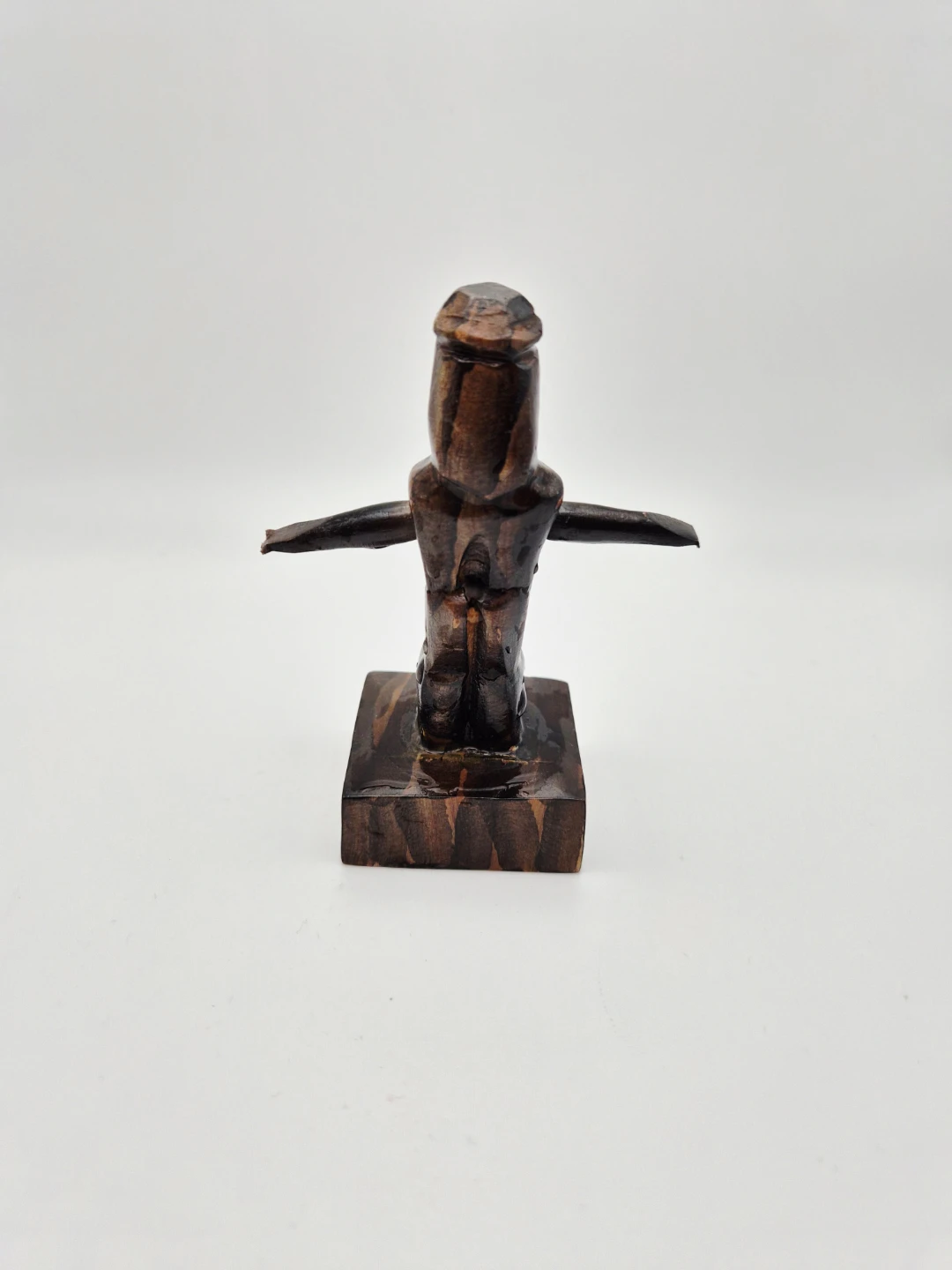 🤣 Wooden Barrel Shaped Container and Figurine - photo 3