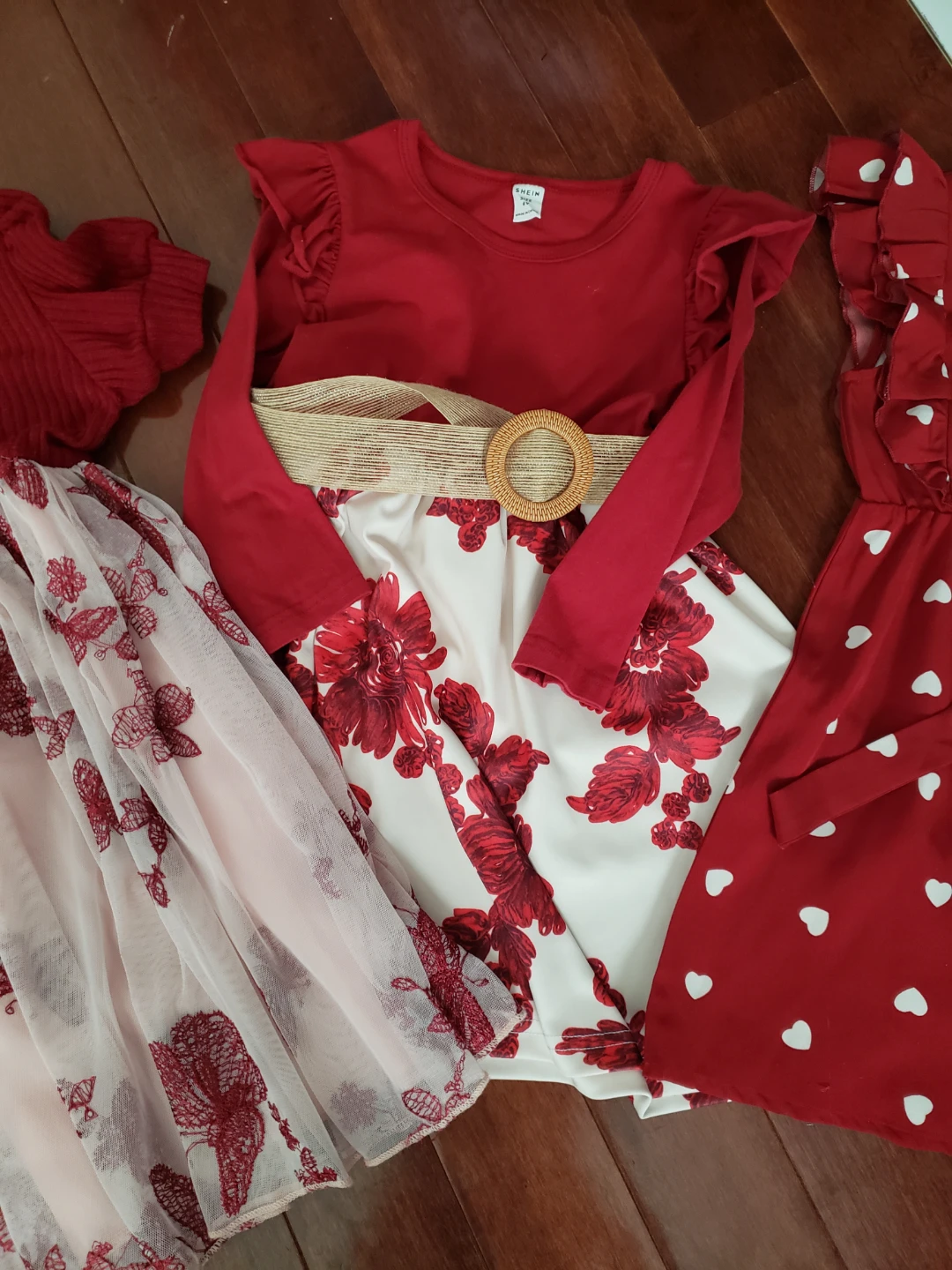 Girls Dresses - Red, White, Pink Floral & Heart Prints - photo 3