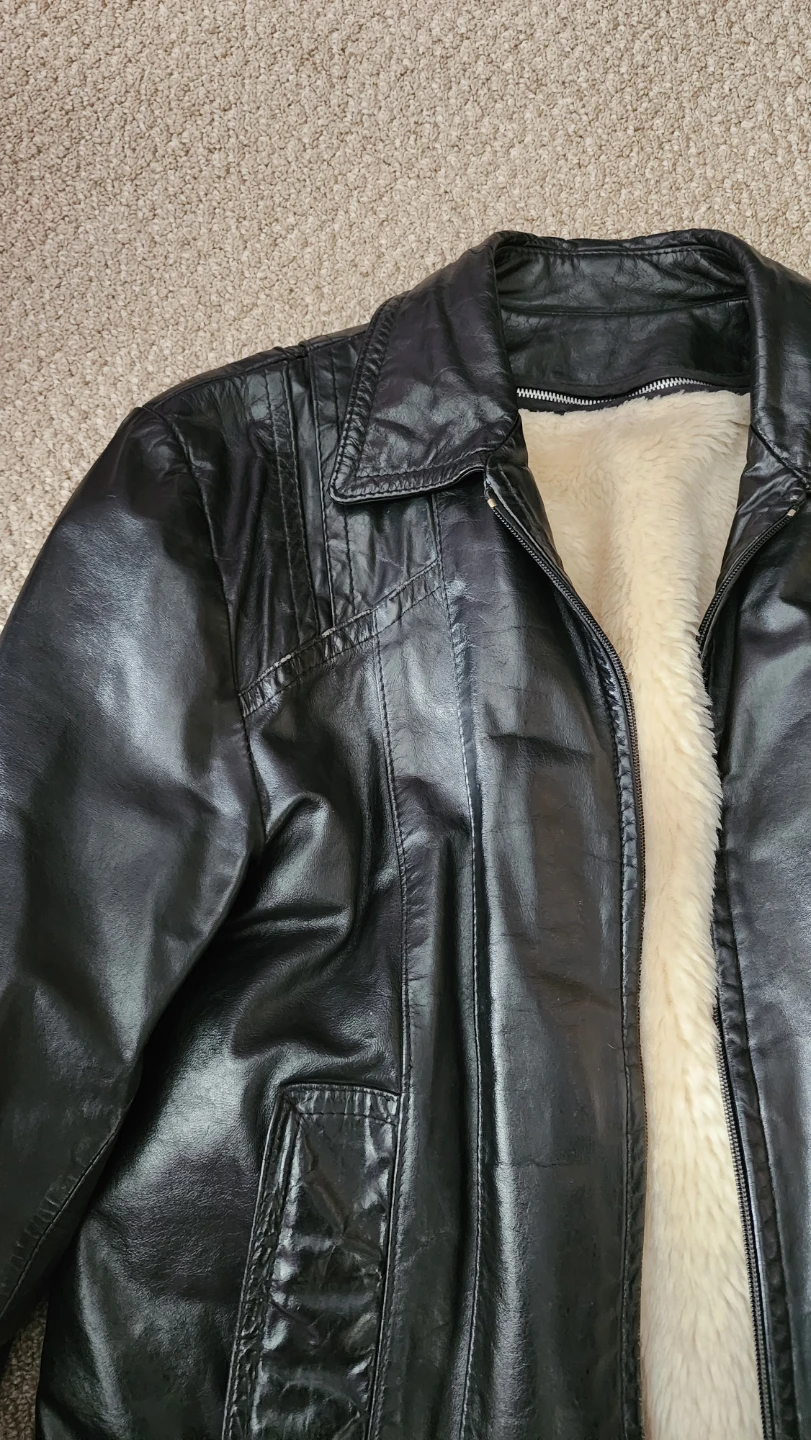 Black Leather Lined Jacket - photo 5