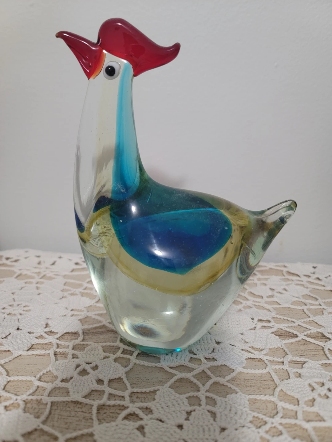 Glass Rooster Figurine