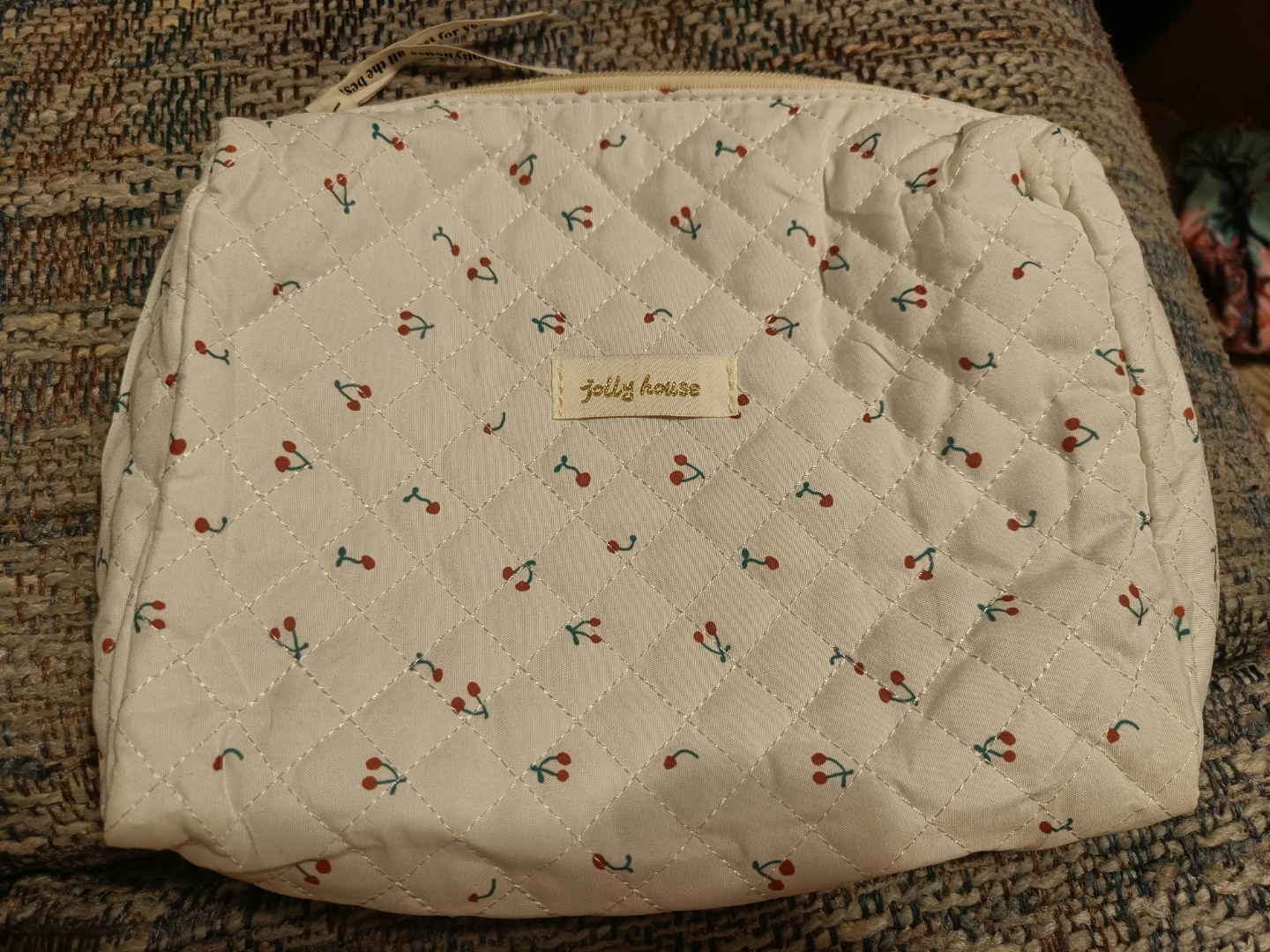 Jolly House Quilted Cherry Cosmetic Bag