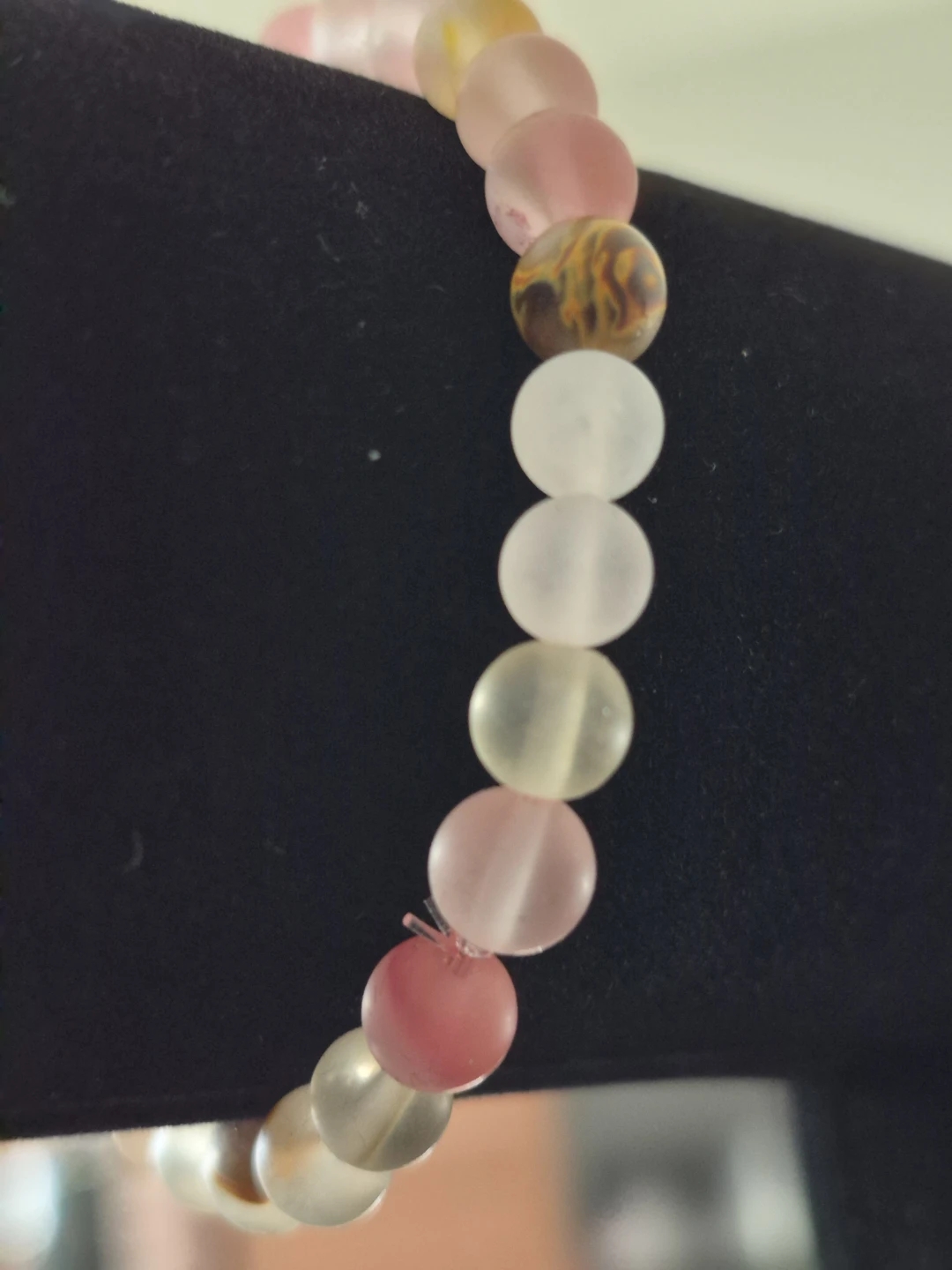 Rose Quartz and Watermelon Gemstone Bracelet - Small - photo 4