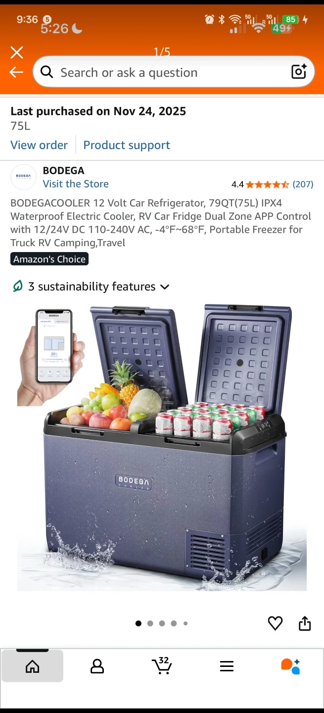 BODEGACOOLER 75L 12 Volt Car Refrigerator
