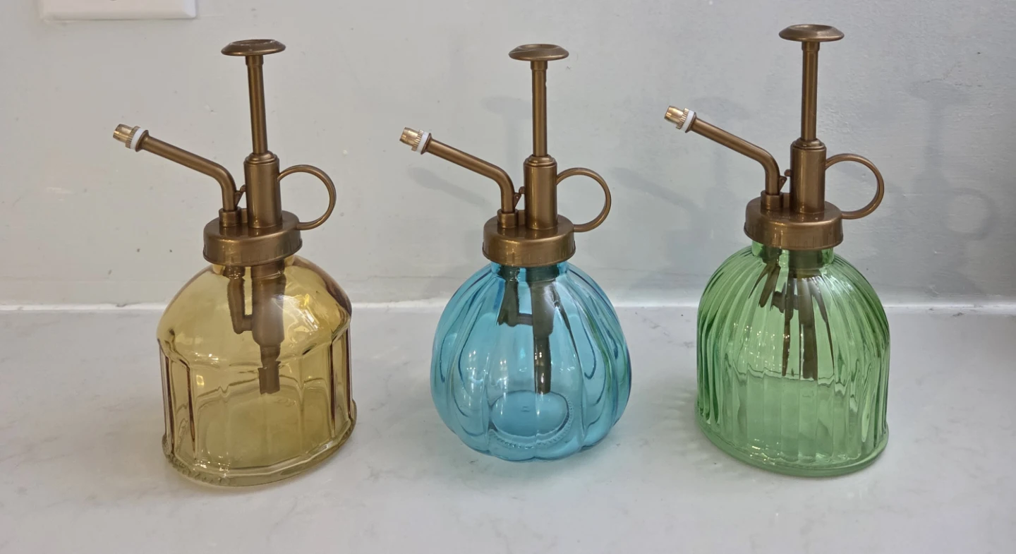 Glass Spray Bottle Set - Yellow, Blue, Green