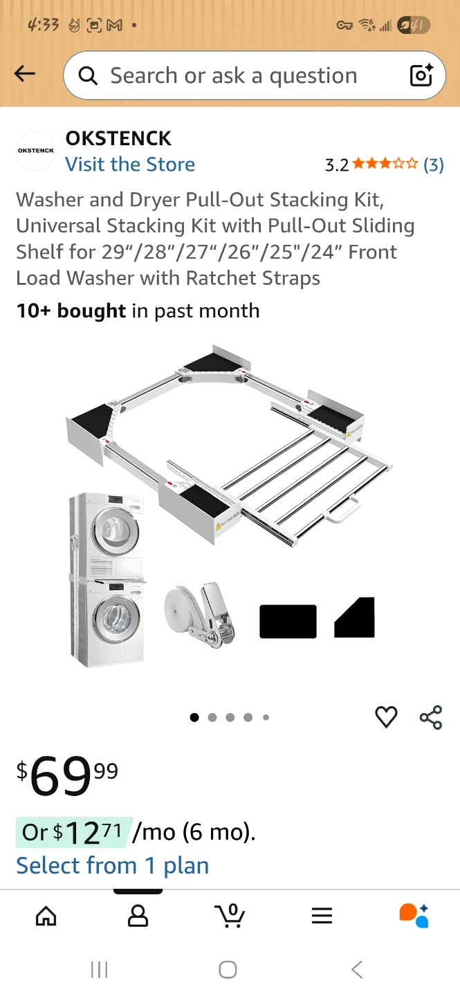 Universal Laundry Stacking Kit with Pull-Out Shelf