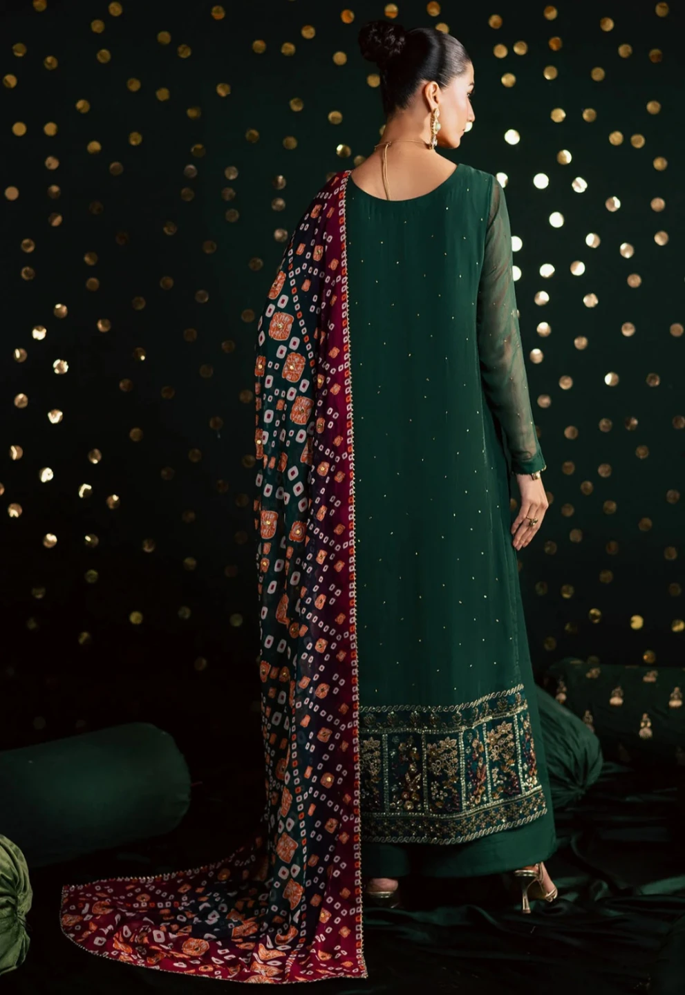 Women's Embellished Green Kurta with Dupatta - photo 2