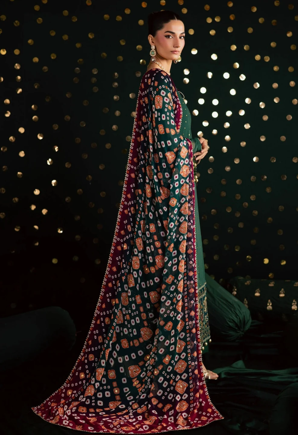 Women's Embellished Green Kurta with Dupatta - photo 3