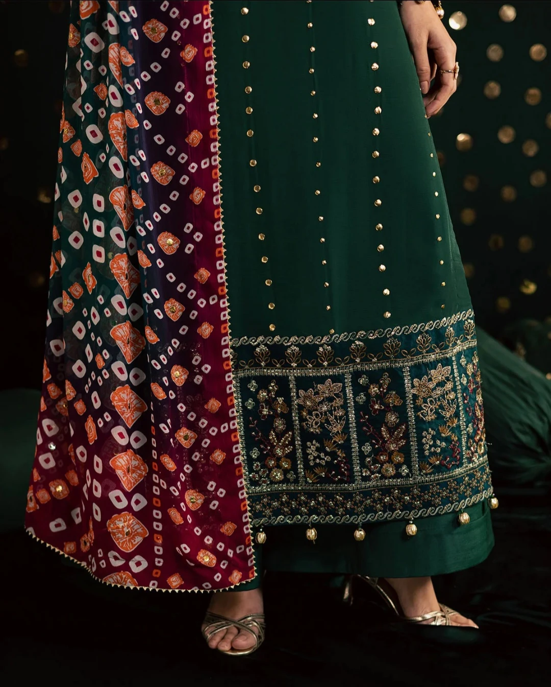 Women's Embellished Green Kurta with Dupatta - photo 5