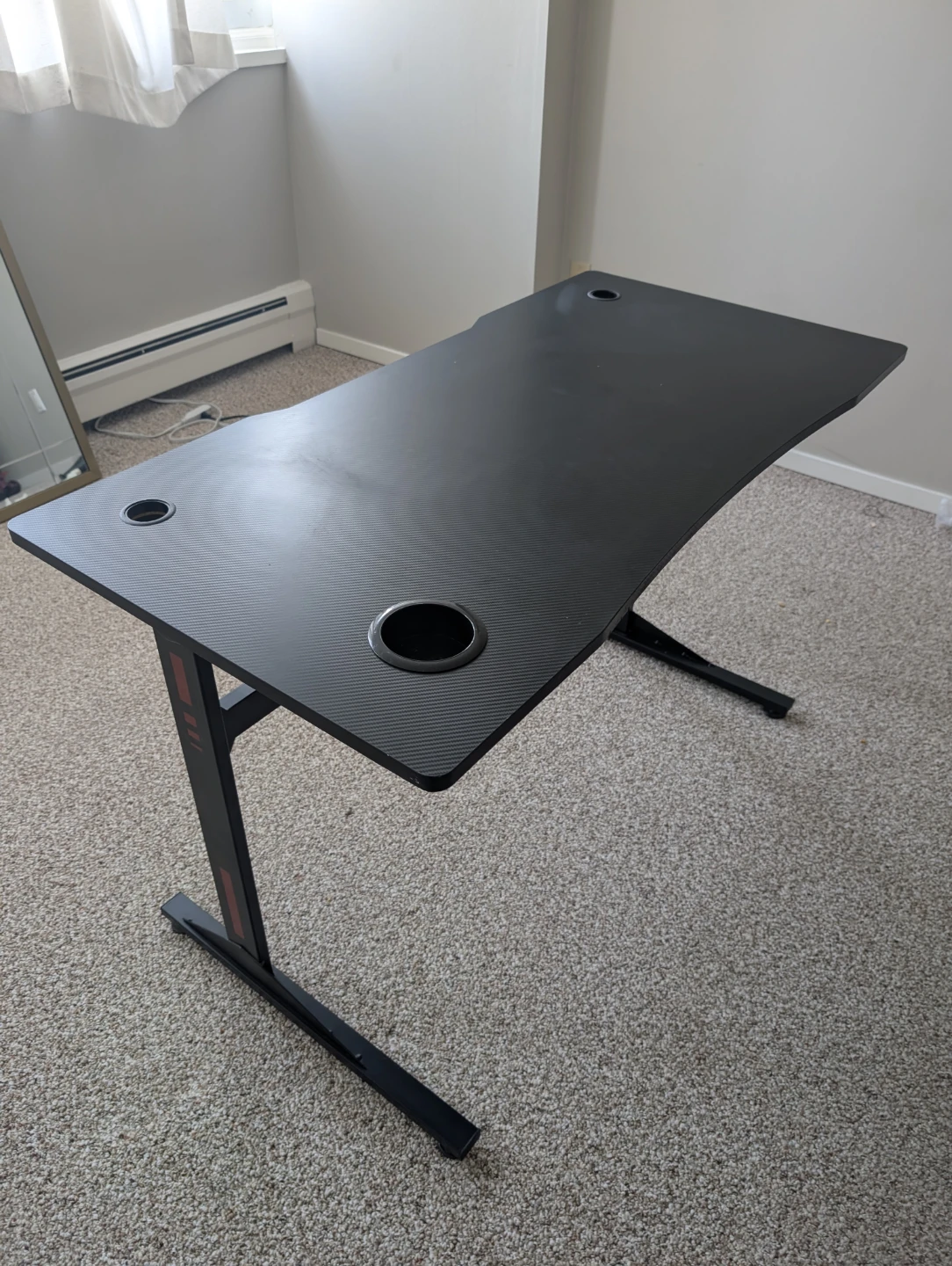 Black Gaming Desk with Cupholders - photo 2