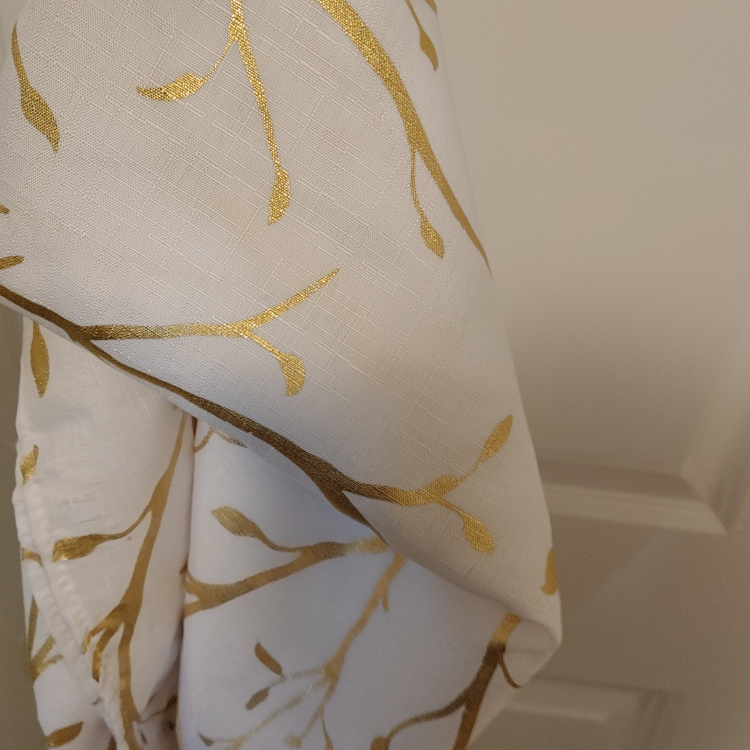 White and Gold Branch Print Shower Curtain - photo 5