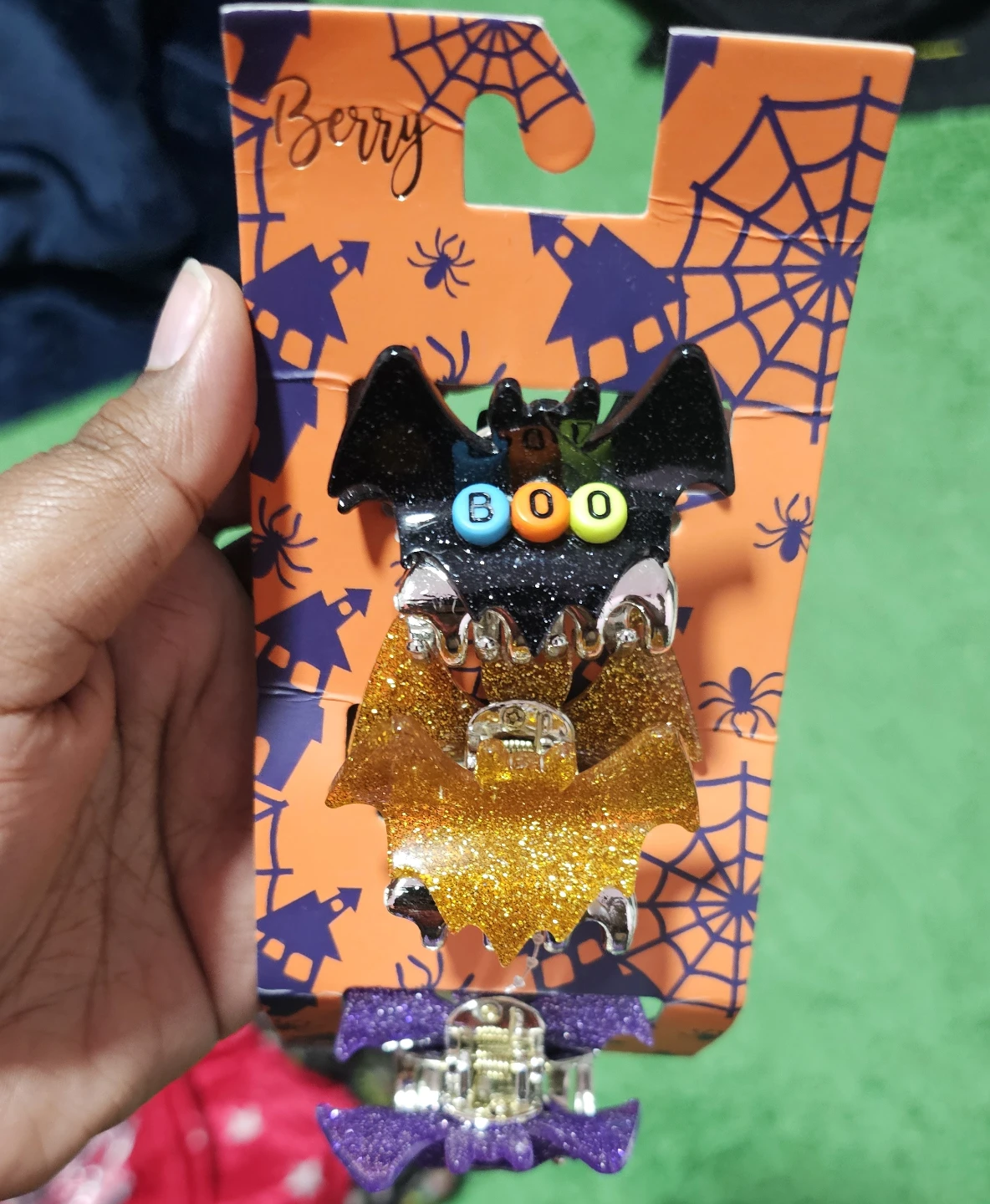 Berry Halloween Bat Hair Clips (Set of 3)