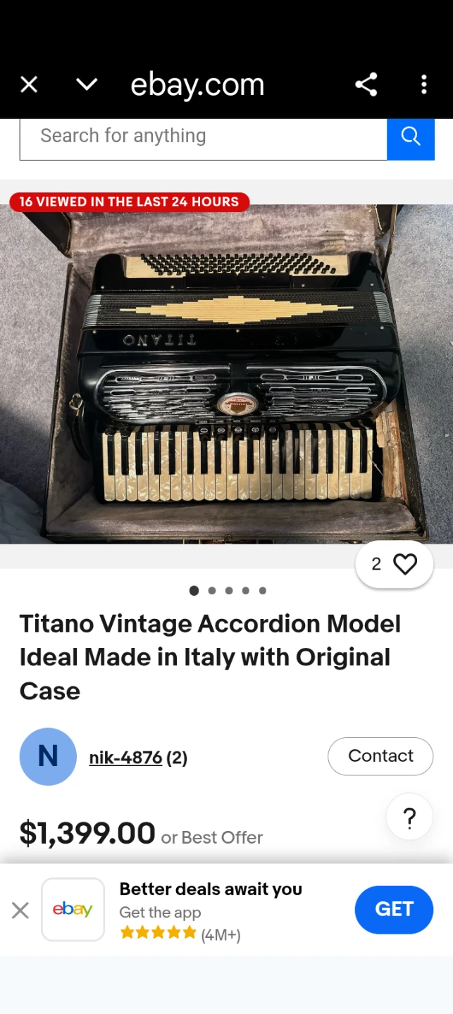 Titano Accordion five register accordion excellent condition - photo 3