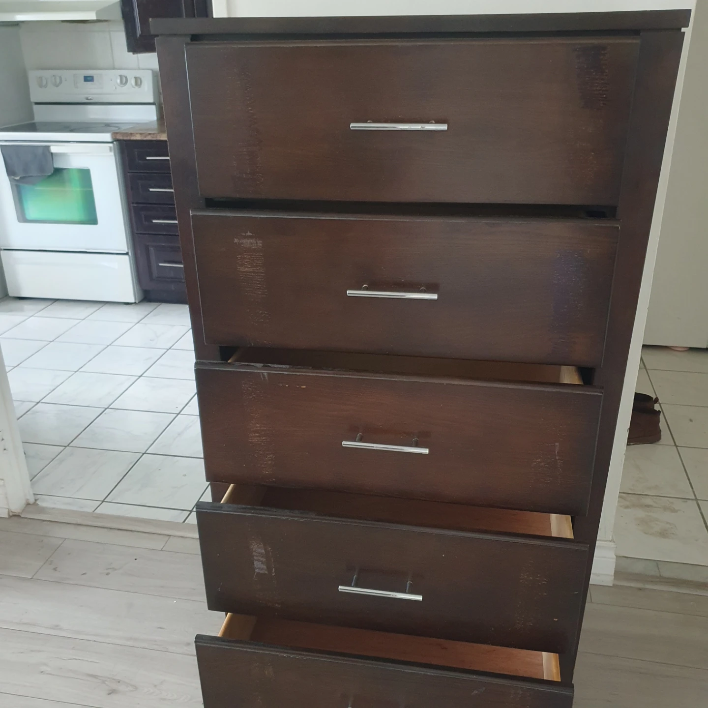 Dark Brown 5-Drawer Dresser - photo 2