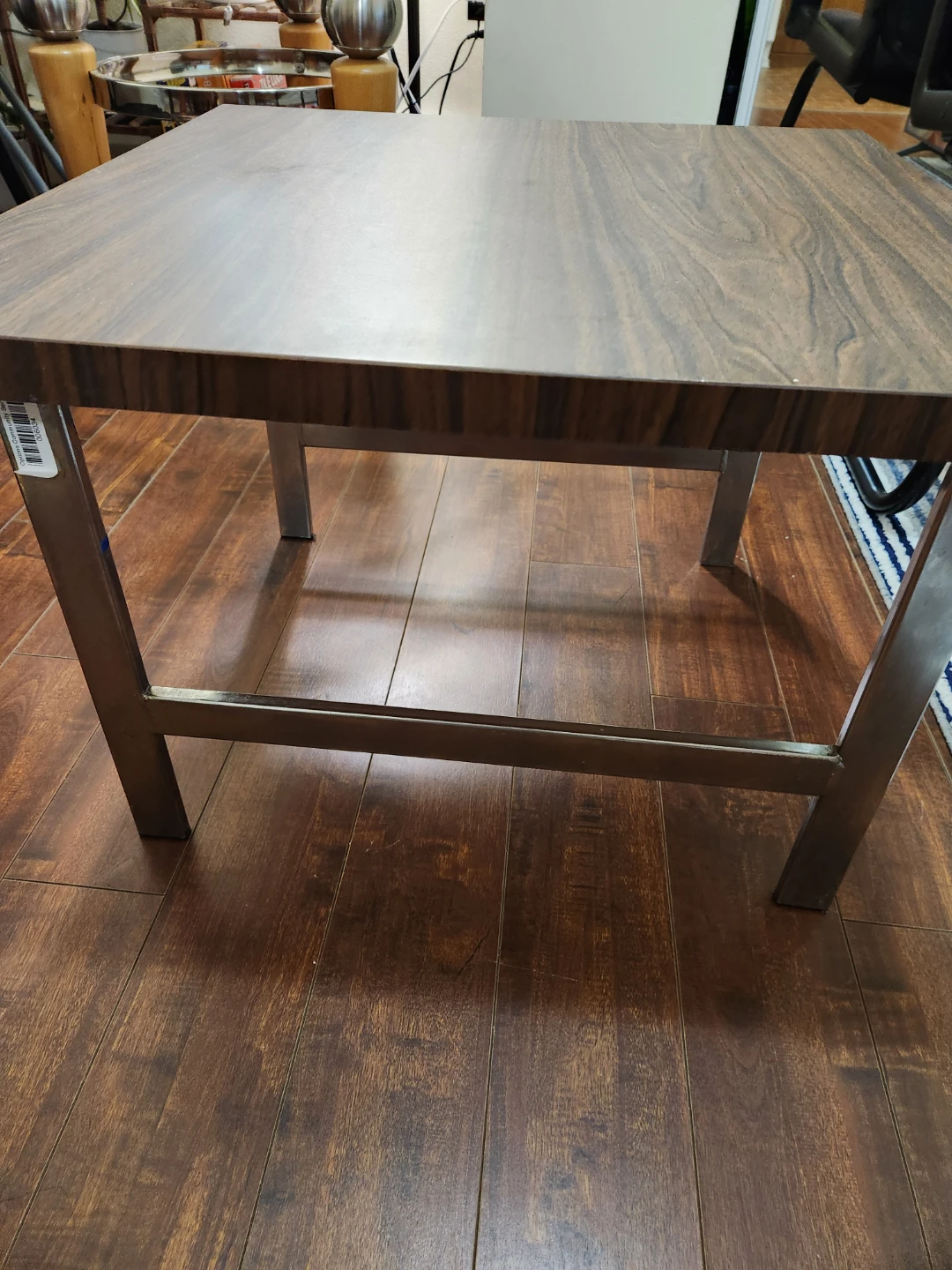 Wooden Top Side Table with Metal Legs - photo 2