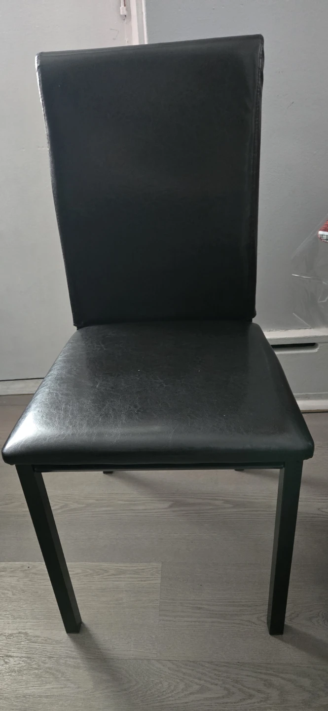 2 pcs Black Faux Leather Dining Chair