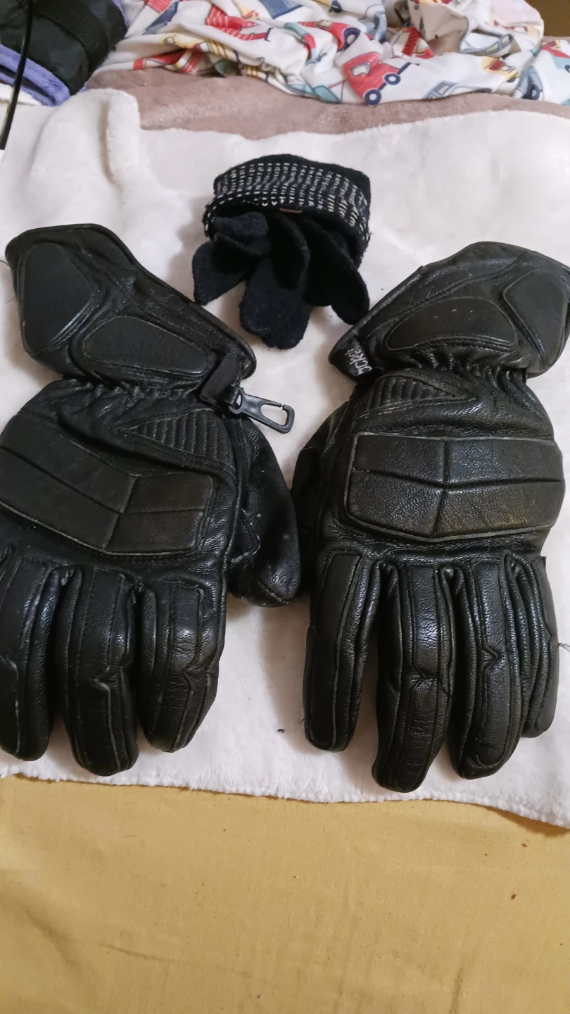 Black Leather Motorcycle Gloves
