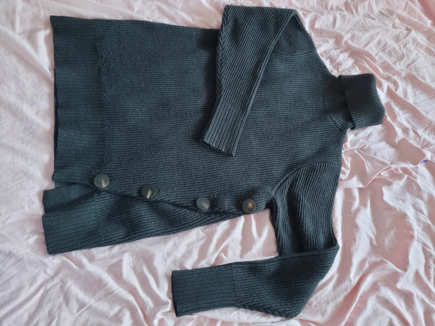 Charcoal brown asymetrical sweater
