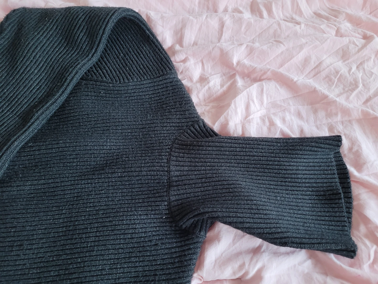 Charcoal brown asymetrical sweater - photo 2