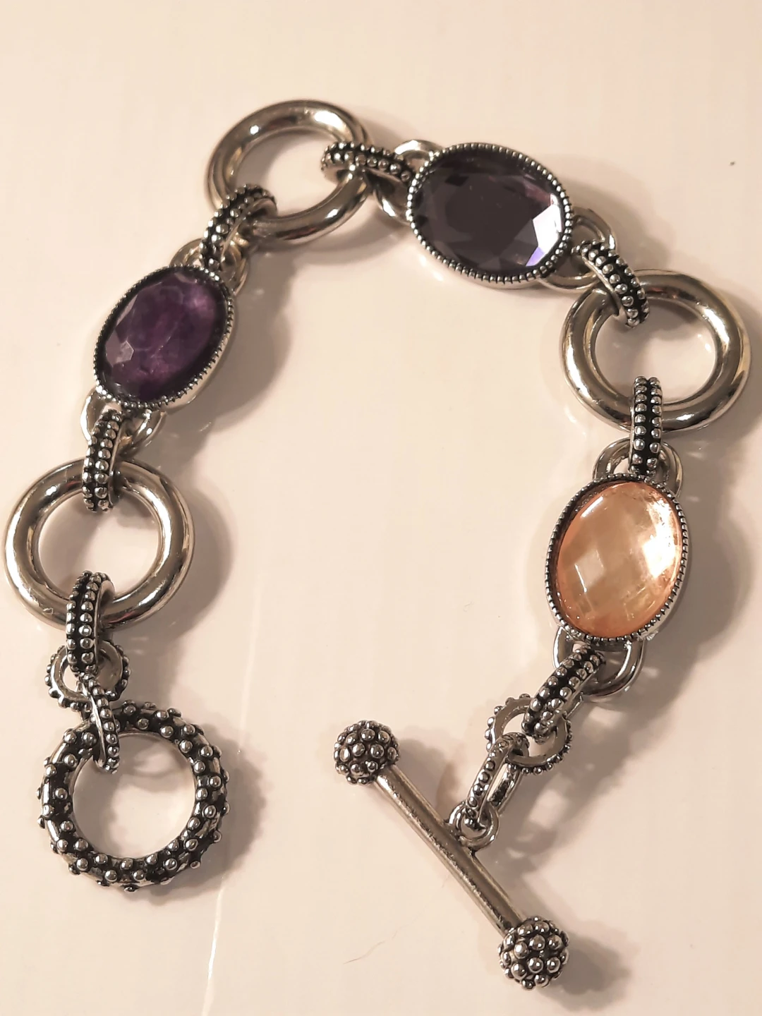 Silver-tone Bracelet with Gemstones - photo 2
