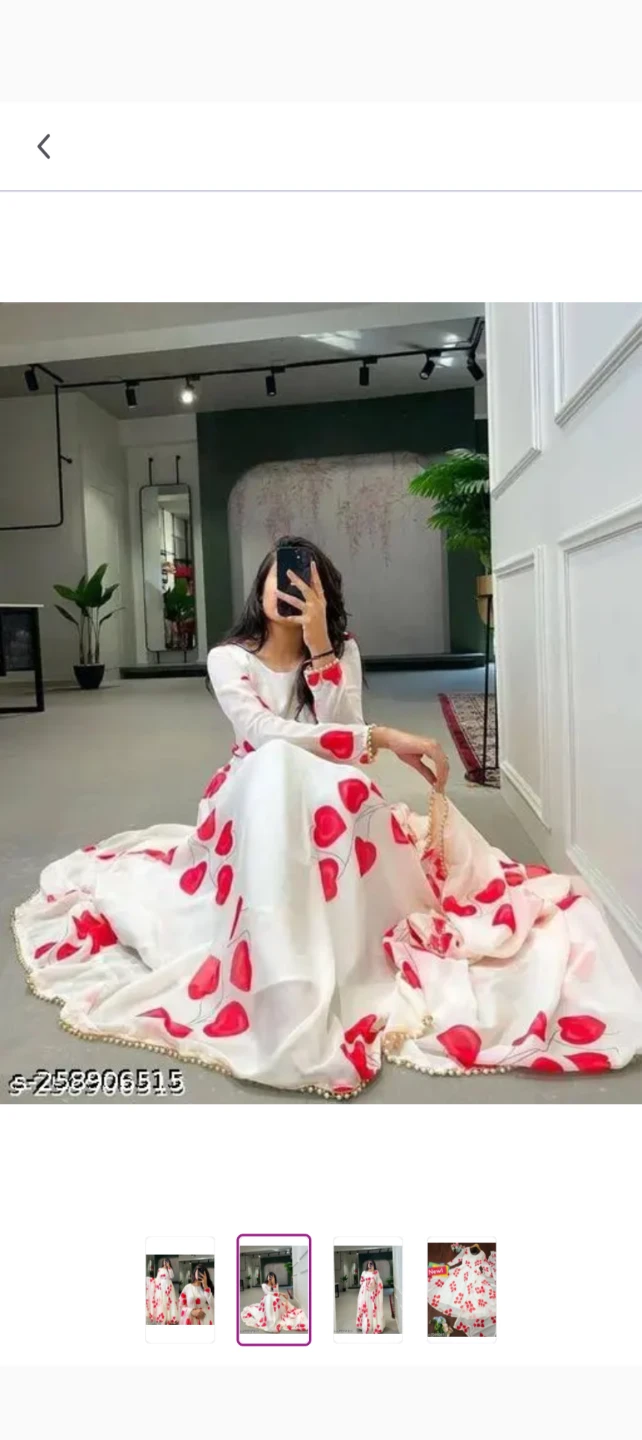 White Dress with Red Heart Pattern - photo 2