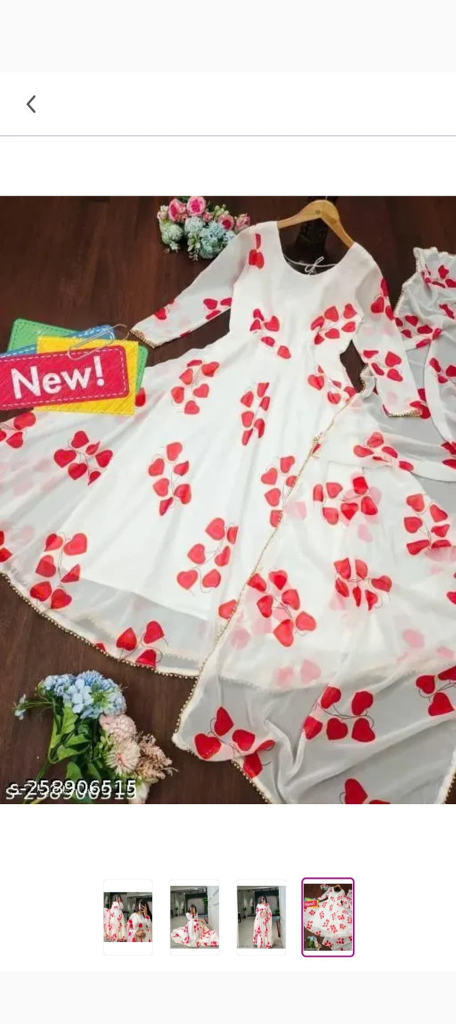 White Dress with Red Heart Pattern - photo 4