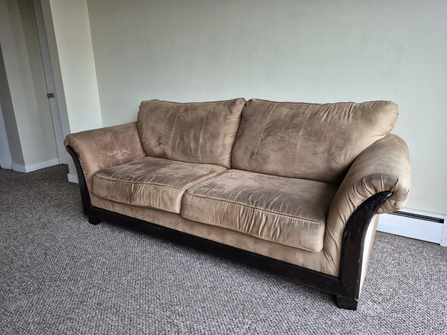 Tan Suede Sofa (delivery available) - photo 3