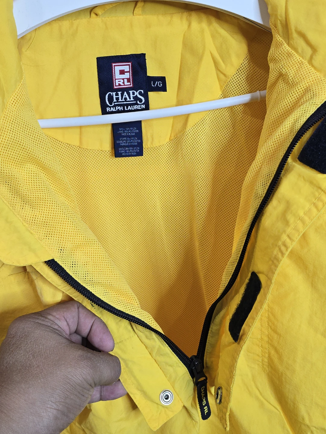 Chaps Ralph Lauren Yellow Anorak Jacket Size L - photo 3