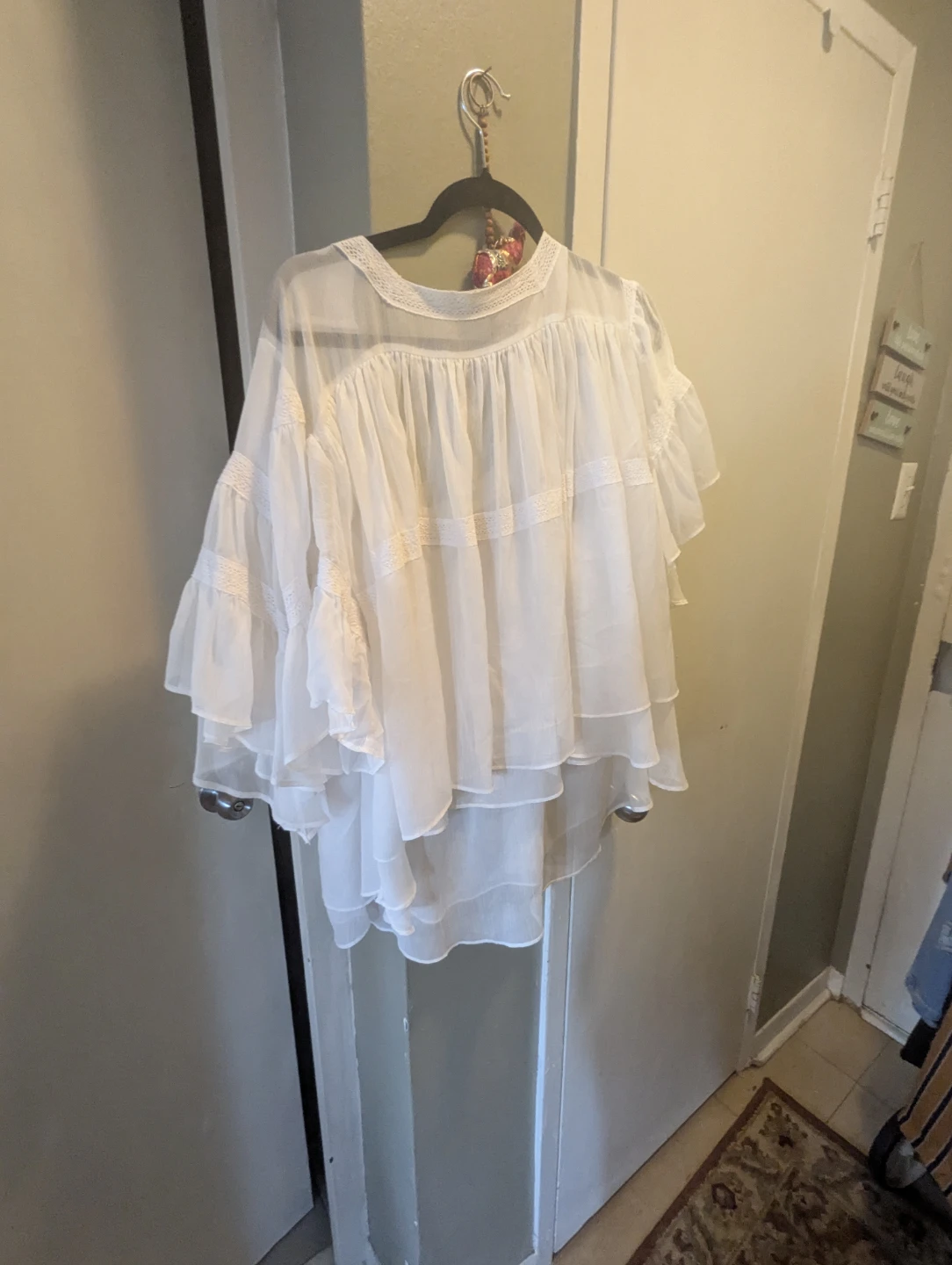 White sheer boho-style blouse - photo 2