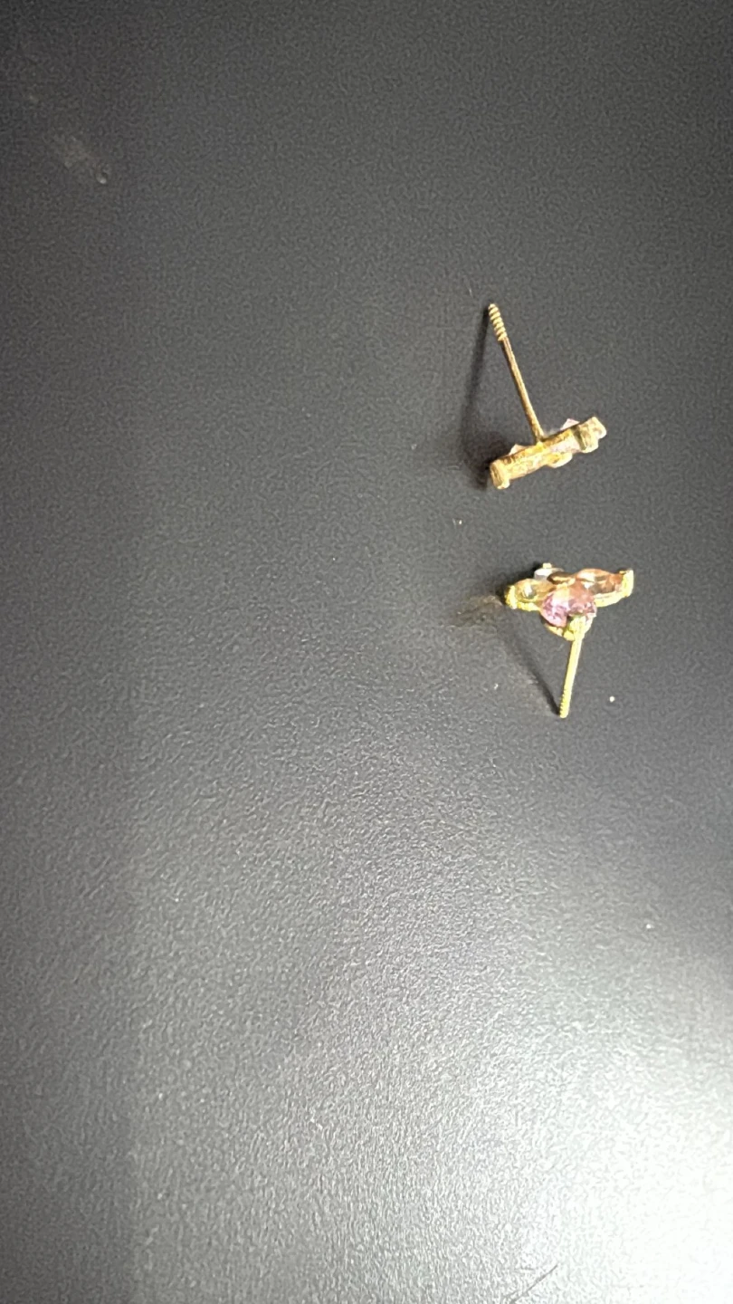 10k Butterfly Stud Earrings with Colorful Gems 🏆 - photo 2