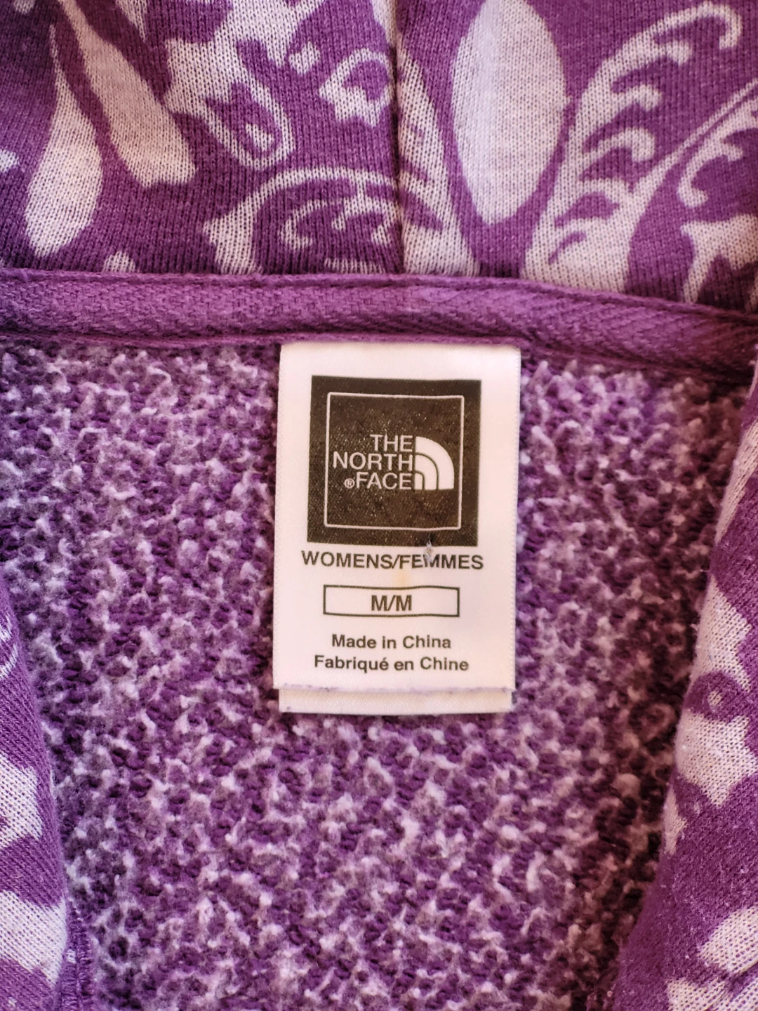 The North Face Women's Purple, White Paisley Hoodie Size M - photo 3