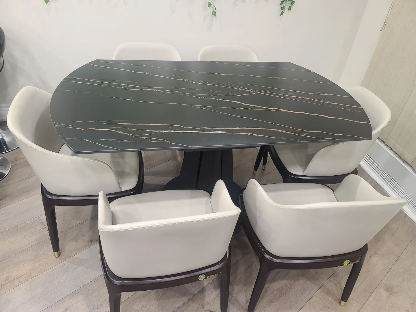 Modern Extendable Dining Table Set with 6 Chairs
