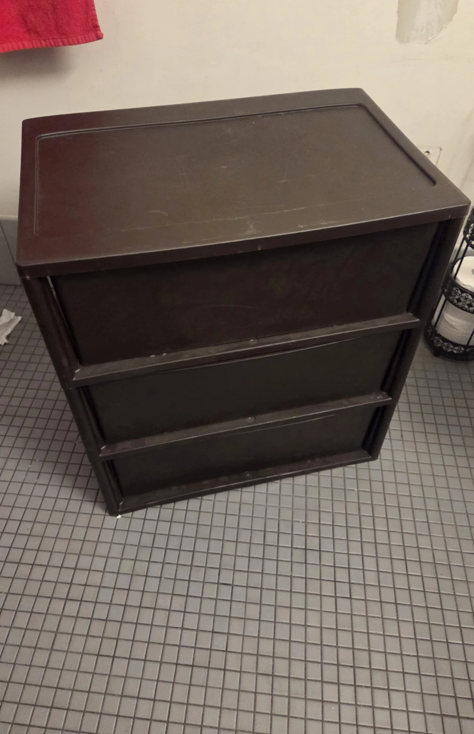 Dark Brown Plastic 3-Drawer Storage Unit - photo 4