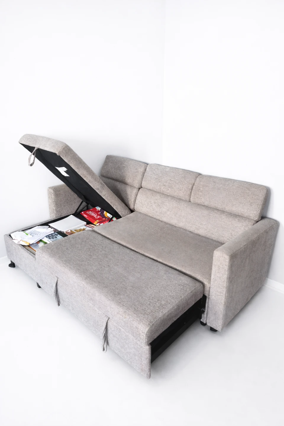 Modern Sectional Sofa Bed with Storage