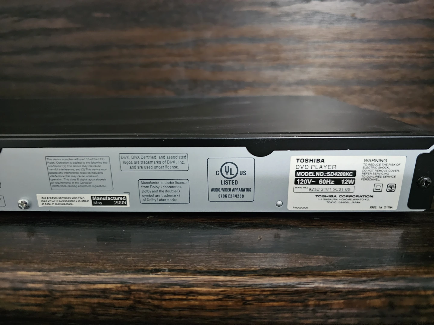 Toshiba SD4200 DVD Player - photo 5